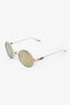 Chrome Hearts White/Gold Round 'Ovaryeasy' Sunglasses