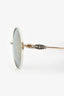 Chrome Hearts White/Gold Round 'Ovaryeasy' Sunglasses