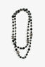 Pre-Loved Chanel™ 2010 Gun Metal Bead/Faux Pearl CC Long Necklace