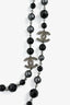 Pre-Loved Chanel™ 2010 Gun Metal Bead/Faux Pearl CC Long Necklace