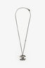 Pre-loved Chanel™ 2010 Rhodium Plated Faux Pearl Crystal Studded CC Necklace