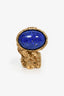 Saint Laurent Gold Tone/Blue Arty Cocktail Ring