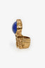 Saint Laurent Gold Tone/Blue Arty Cocktail Ring