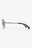Pre-Loved Chanel Silver Tone Metal Etched Frame Logo Round Sunglasses