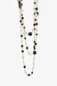 Pre-Loved Chanel™ 2011 Black Bead/Faux Pearl 3 Strand Coco Figurine Necklace
