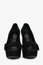 Louis Vuitton Black Suede Logo Peep Toe Platform Heels Size 36.5
