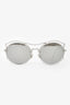 Miu Miu Silver Tone Metal Frame Round Cat Eye Sunglasses