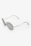 Miu Miu Silver Tone Metal Frame Round Cat Eye Sunglasses