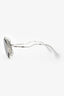 Miu Miu Silver Tone Metal Frame Round Cat Eye Sunglasses