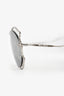 Miu Miu Silver Tone Metal Frame Round Cat Eye Sunglasses