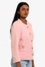 Pre-Loved Chanel™ 2016 Pink Tweed Pearl CC Button Jacket Size 36