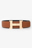 Hermès Gold/Black Epsom/Swift Reversible Constance H Belt GHW Size 95