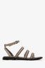 Brunello Cucinelli Taupe Suede Monili Sandals Size 36