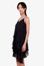 Brunello Cucinelli Silk Crystal Detail Ruffled Mini Dress Estimated Size XS