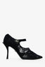 Dolce & Gabbana Black Lace Crystal Pumps Size 38.5