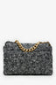 Pre-Loved Chanel™  Black/Gray Tweed Medium 19 Flap Bag