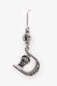 Christian Dior Silver Tone Crystal D Buckle Drop Earrings