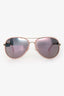 Pre-Loved Chanel™ Pink/Gold Reflective Chain Detail Aviator Sunglasses