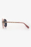 Pre-Loved Chanel™ Pink/Gold Reflective Chain Detail Aviator Sunglasses