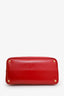 Prada Red Saffiano Vernice Leather Medium Double Handle Tote Bag WIth Strap