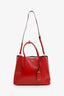 Prada Red Saffiano Vernice Leather Medium Double Handle Tote Bag WIth Strap