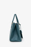 Prada Teal Saffiano Lux Medium Galleria Front Pocket Tote With Strap