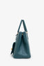 Prada Teal Saffiano Lux Medium Galleria Front Pocket Tote With Strap