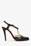 Christian Louboutin Black Leather T-Strap Heels Size 38.5