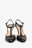 Christian Louboutin Black Leather T-Strap Heels Size 38.5
