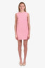 Christian Dior Pink Wool/Silk Bee Embroidered Sleeveless Shift Dress Size 4