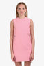Christian Dior Pink Wool/Silk Bee Embroidered Sleeveless Shift Dress Size 4