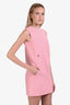 Christian Dior Pink Wool/Silk Bee Embroidered Sleeveless Shift Dress Size 4