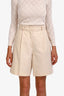 Weekend Max Mara Beige Cotton High Waisted Shorts Size 6