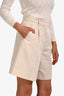 Weekend Max Mara Beige Cotton High Waisted Shorts Size 6
