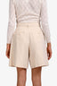 Weekend Max Mara Beige Cotton High Waisted Shorts Size 6