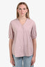 'S Max Mara Pink Cotton Button Down Short Sleeve Shirt Size 4