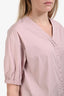 'S Max Mara Pink Cotton Button Down Short Sleeve Shirt Size 4