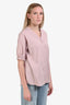 'S Max Mara Pink Cotton Button Down Short Sleeve Shirt Size 4