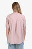 'S Max Mara Pink Cotton Button Down Short Sleeve Shirt Size 4