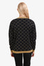 Gucci Black/Gold GG Glitter Rib Cotton Blend Cardigan Size S