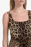 Dolce & Gabbana Brown/Black Leopard Sleeveless Midi Dress Size IT 42