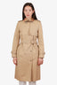 Burberry Check Cotton Long Trench Coat Size 2