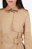 Burberry Check Cotton Long Trench Coat Size 2