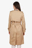 Burberry Check Cotton Long Trench Coat Size 2