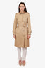 Burberry Check Cotton Long Trench Coat Size 2