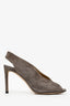 Jimmy Choo Grey Suede Shar Slingback Heels Size 37