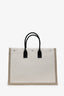 Saint Laurent Neutral Canvas Large Rive Gauche Canvas Tote
