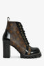 Louis Vuitton Black Monogram 'Star Trail' Lace-up Ankle Boots Size 36