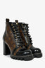 Louis Vuitton Black Monogram 'Star Trail' Lace-up Ankle Boots Size 36