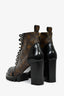 Louis Vuitton Black Monogram 'Star Trail' Lace-up Ankle Boots Size 38